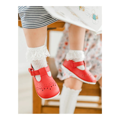 Birdie Leather T Strap Mary Jane Red