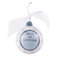 Baby's 1st Christmas Ornament Rocking Horse Blue