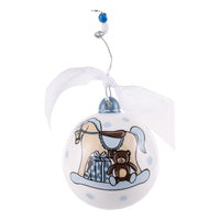 Baby's 1st Christmas Ornament Rocking Horse Blue