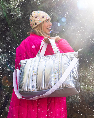 Snow Much Fun Puffer Confetti Travel Bag