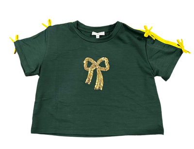 Green with Gold Sequin Top
