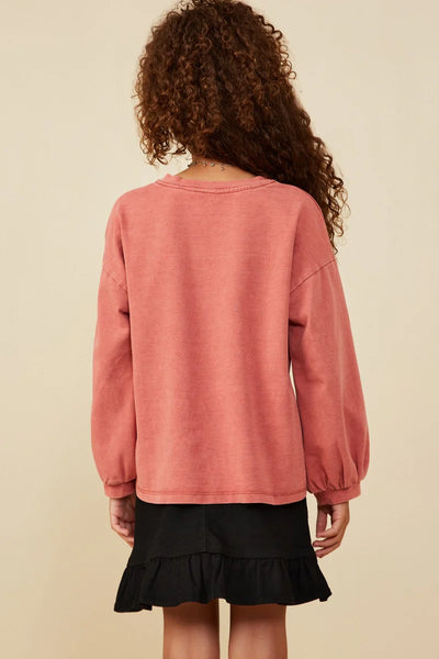 Star Patched Top Red