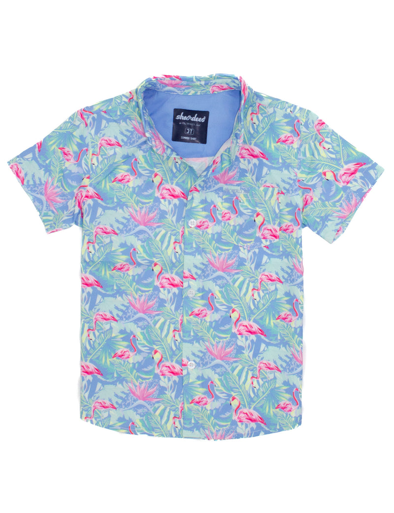 LD Shordees Summer Shirt - Floral Flamingo