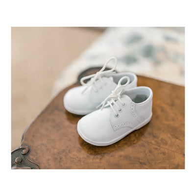 James Boy's Leather Lace Up Shoe White