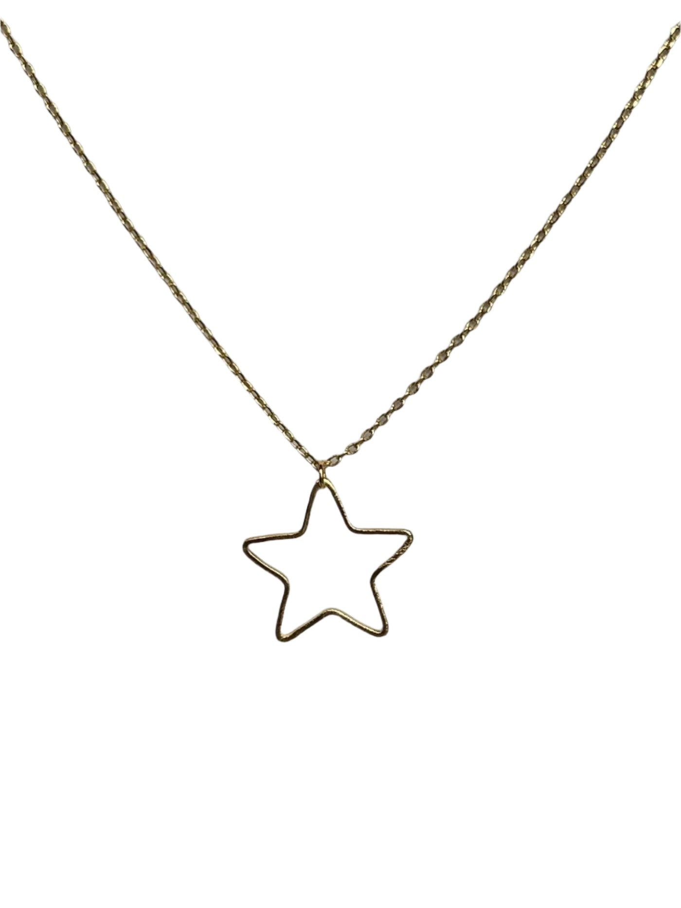 Gold Star Outline Pendant Necklace
