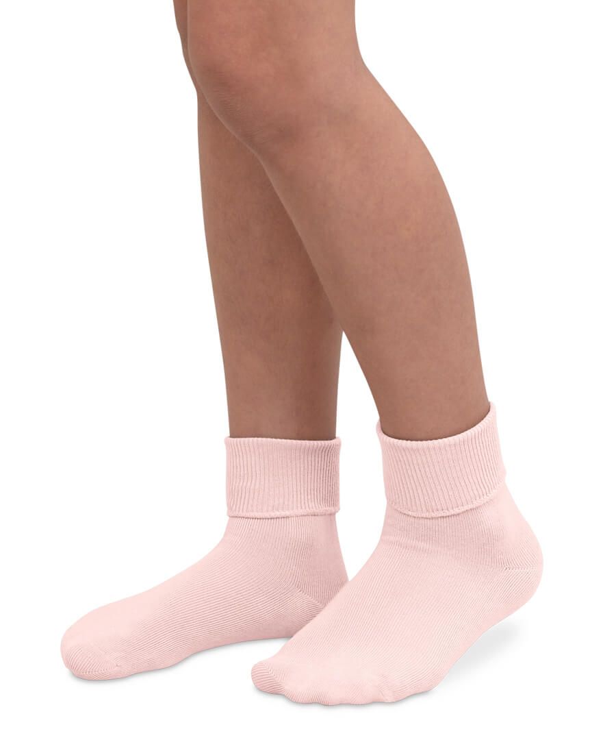 Organic Smooth Toe Turn Cuff Socks Pink