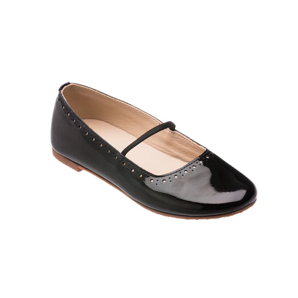 Sasha Ballerina Flat Patent Black