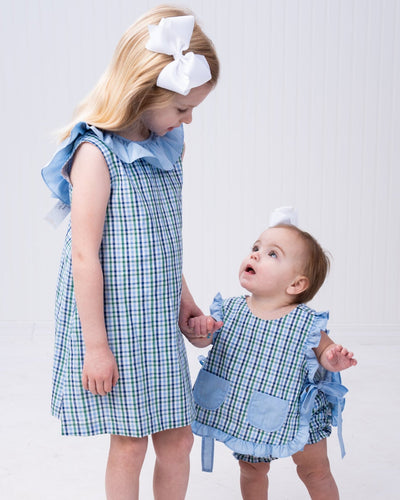 Ally Kole Dress Green & Blue Check