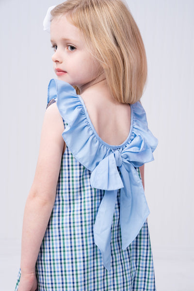 Ally Kole Dress Green & Blue Check