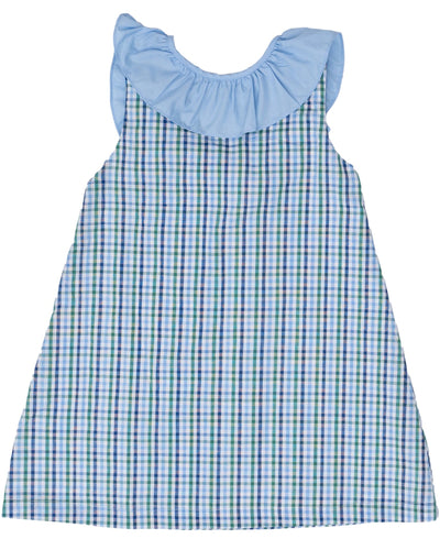 Ally Kole Dress Green & Blue Check