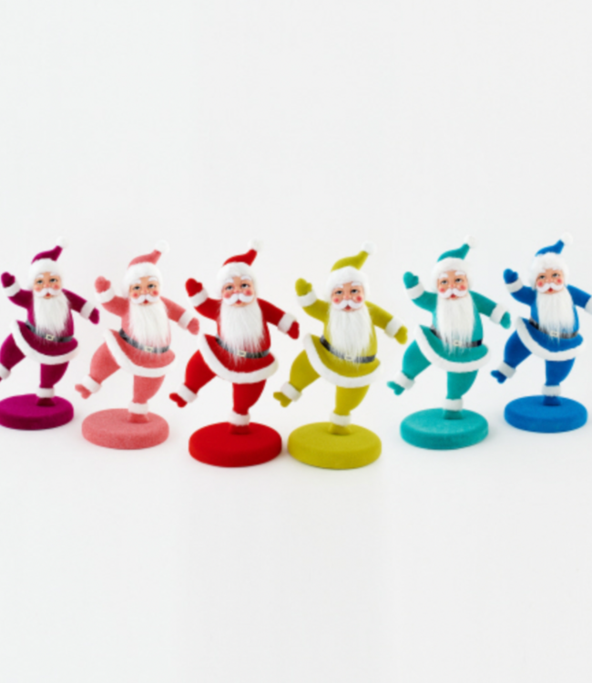 Flocked Dancing Santa 24"