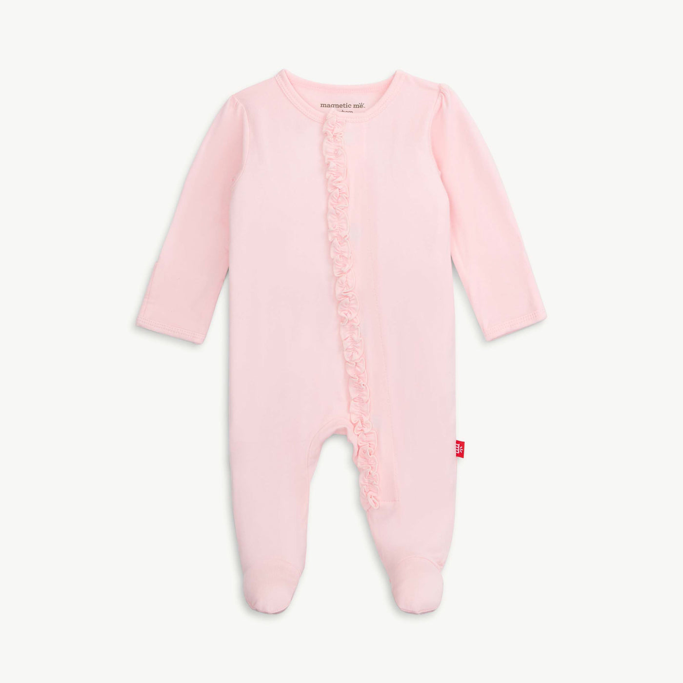 Modal Magnetic Ruffle Footie Pink Dogwood