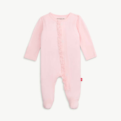 Modal Magnetic Ruffle Footie Pink Dogwood