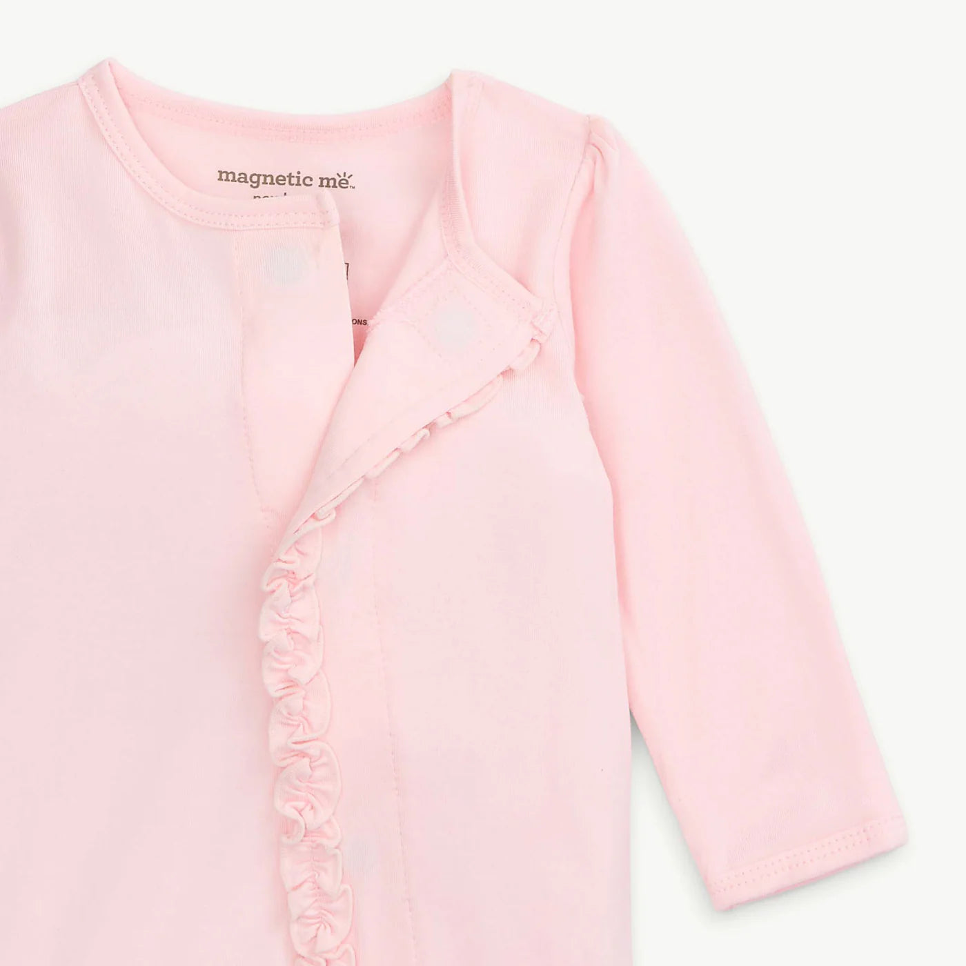 Modal Magnetic Ruffle Footie Pink Dogwood