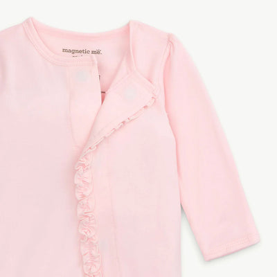 Modal Magnetic Ruffle Footie Pink Dogwood