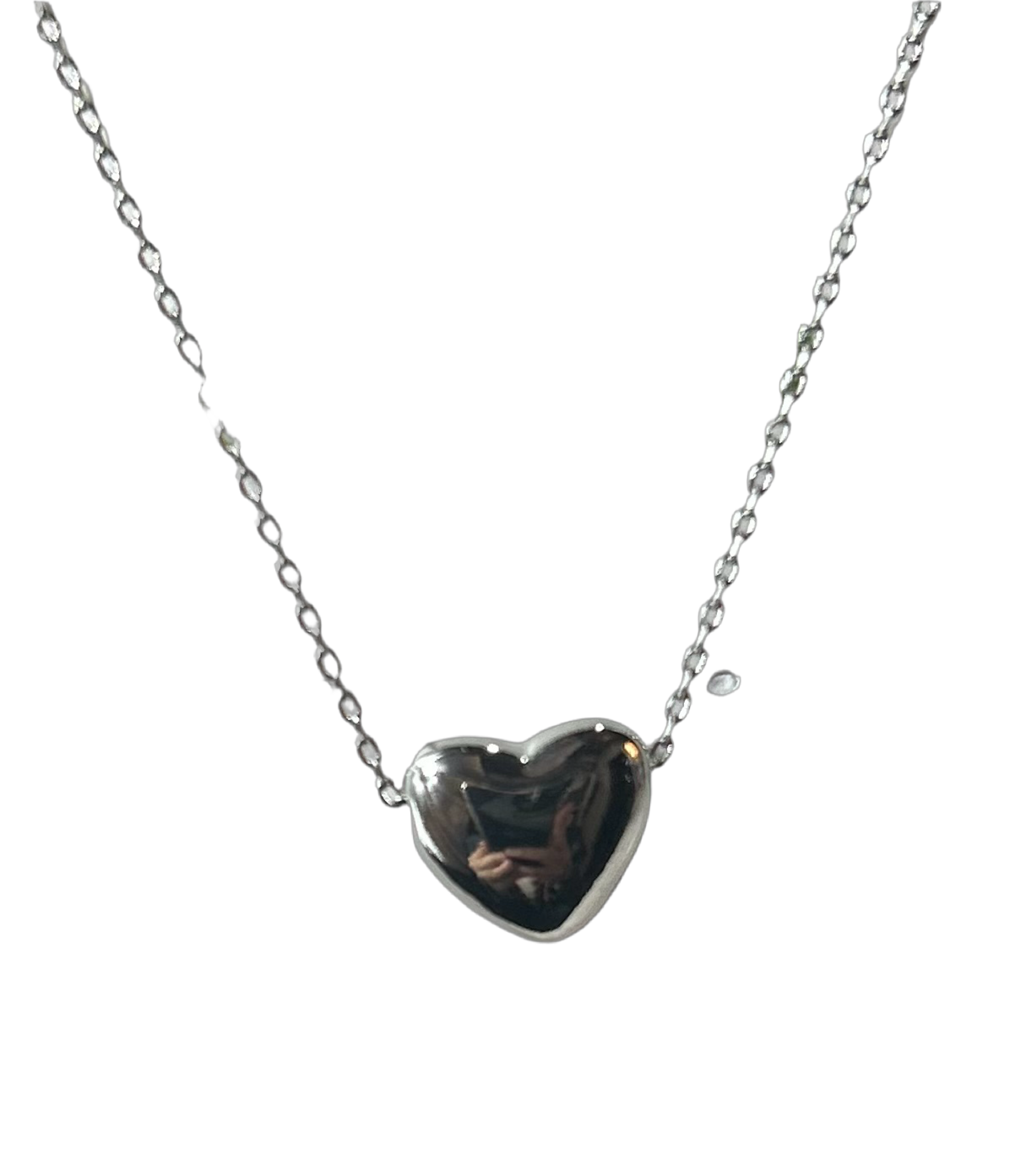 Silver Bubble Heart Necklace