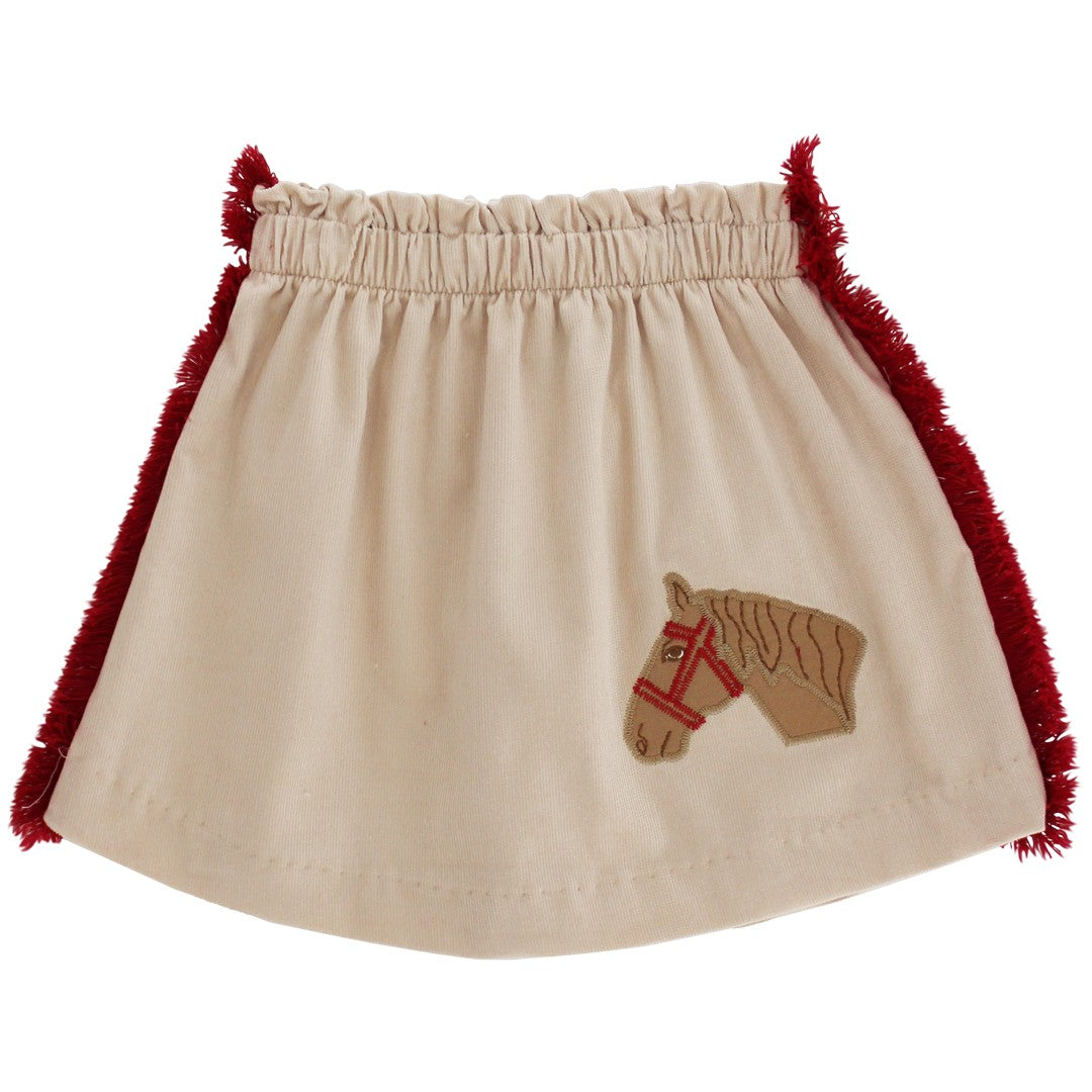 Red LS Tee & Pony Pals Skirt Set