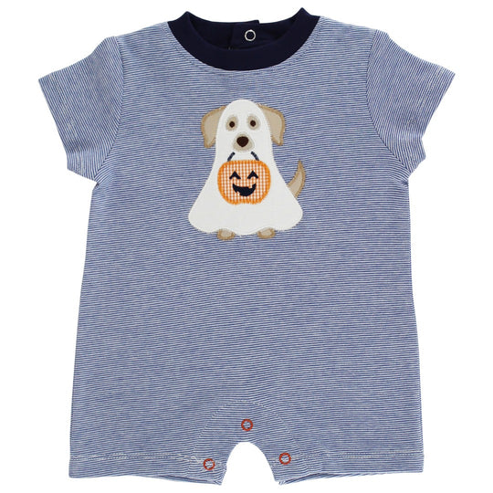 Happy Howl O Ween Boys Short Knit Romper
