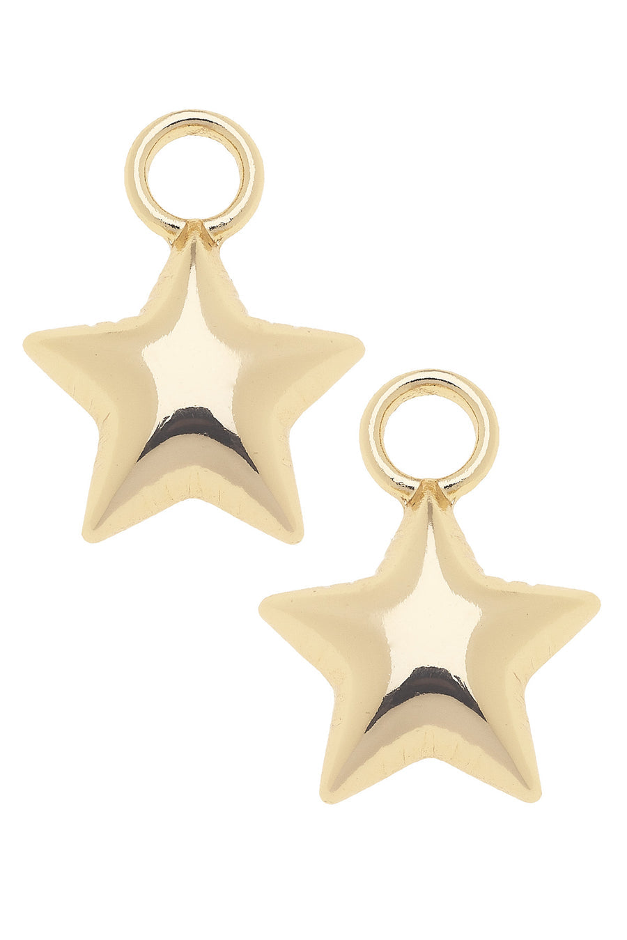 Puffy Star Huggie Charms Shiny Gold