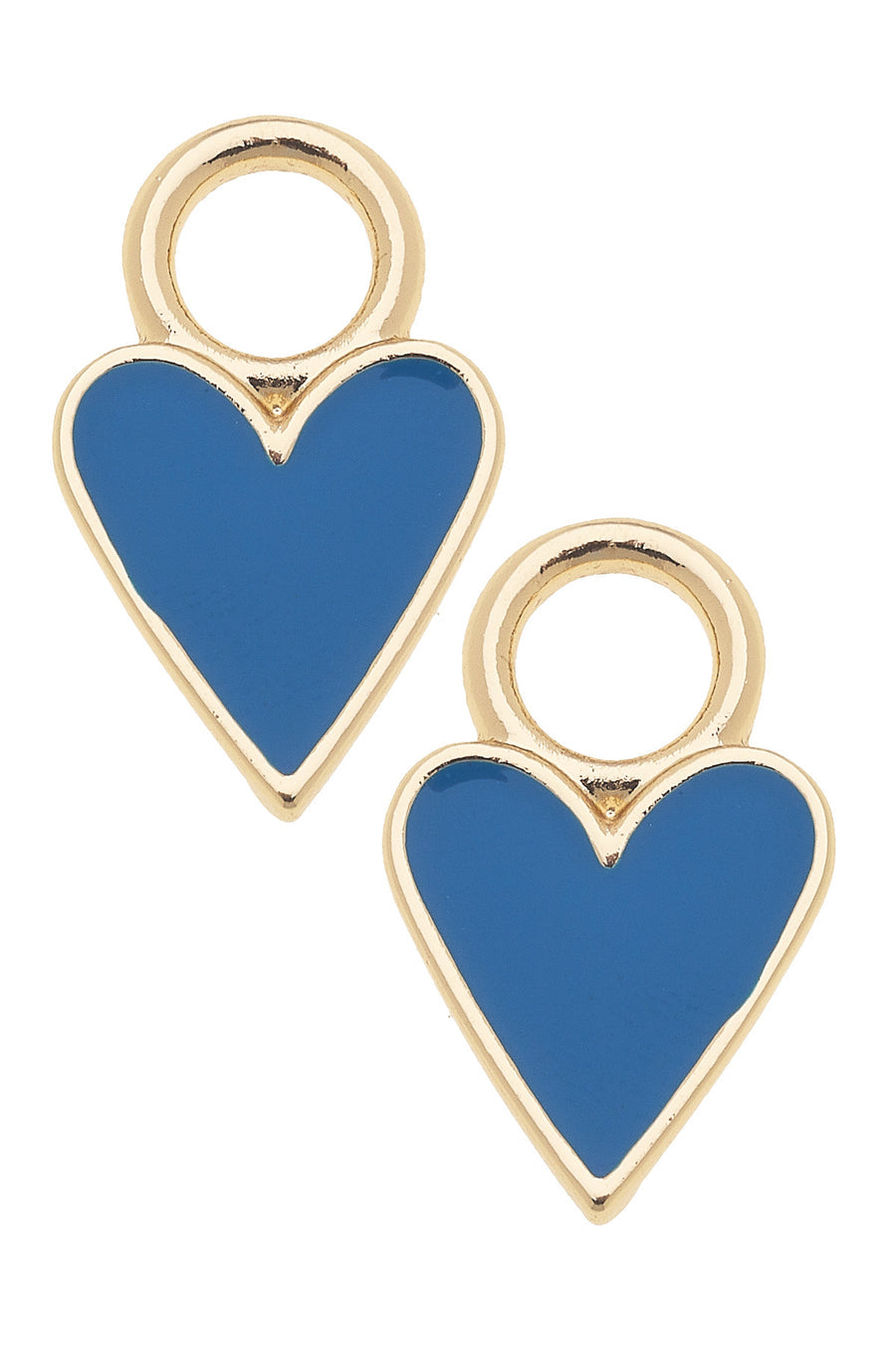 Enamel Heart Huggie Charms Blue