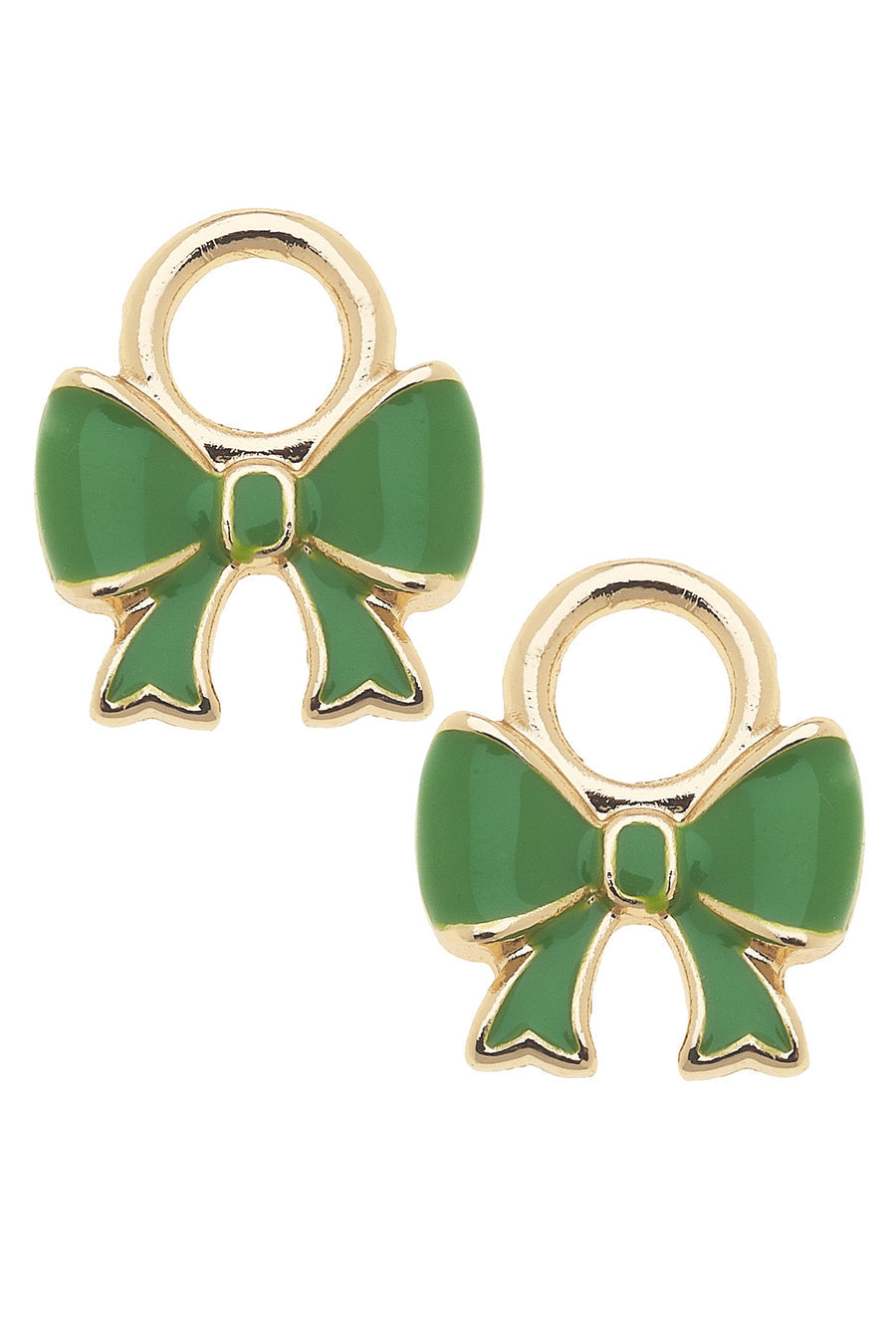 Enamel Bow Huggie Charms Neon Green