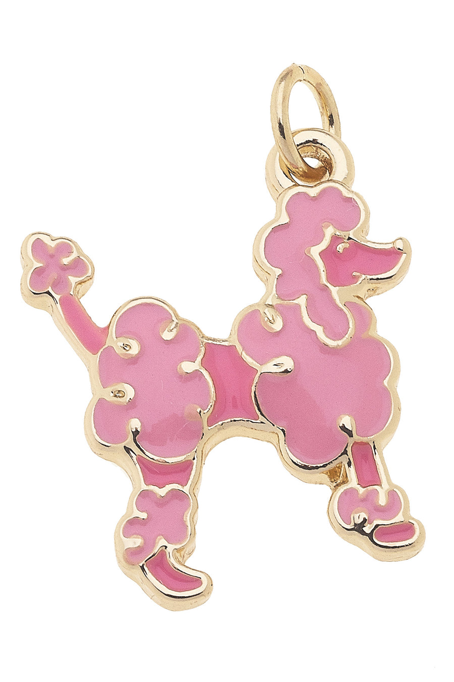 Enamel Poodle Charm Pink