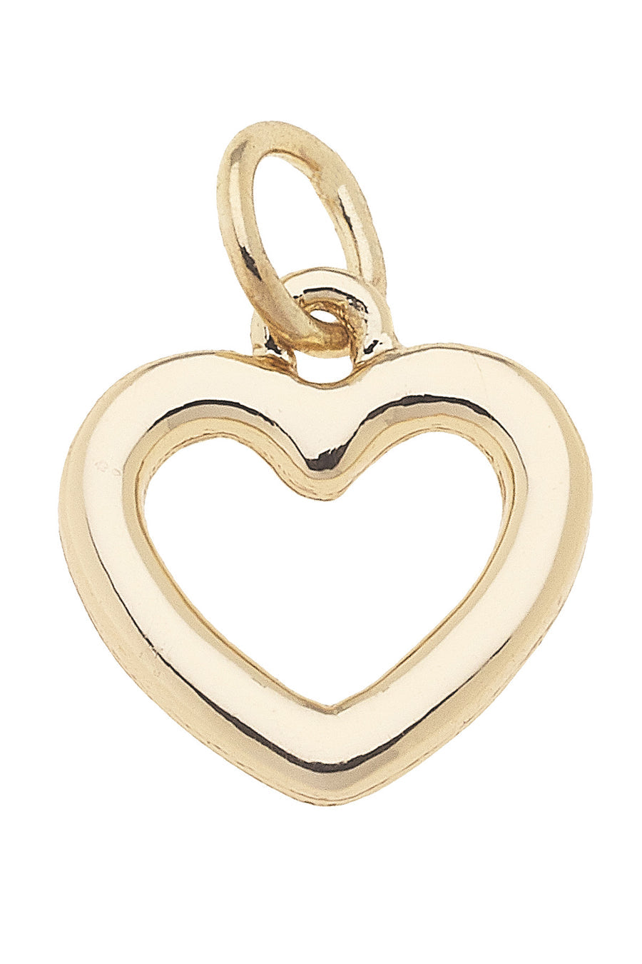 Open Heart Charm Shiny Gold