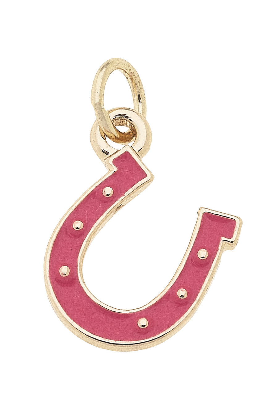 Enamel Horseshoe Charm Fuchsia