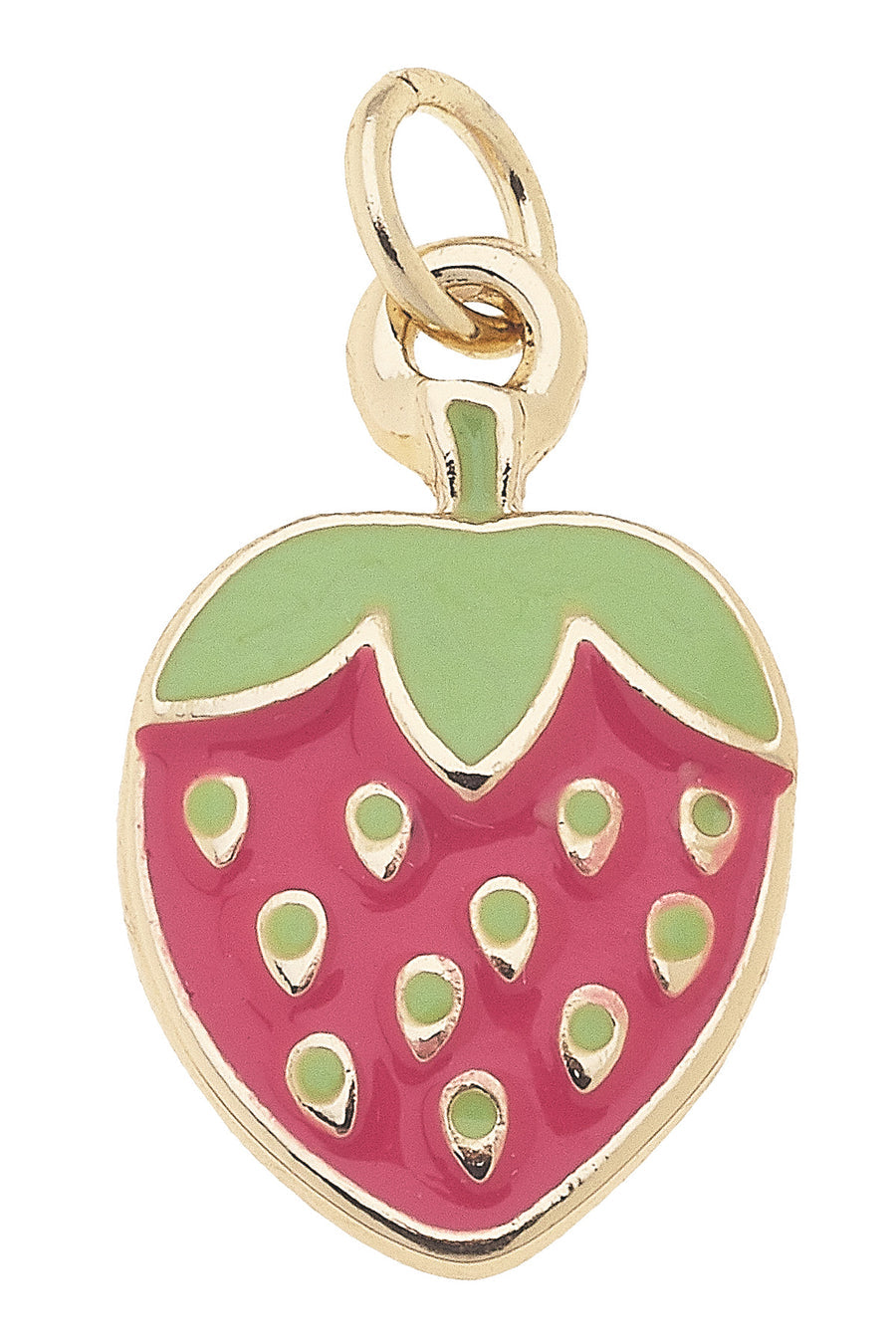 Tiny Enamel Strawberry Charm