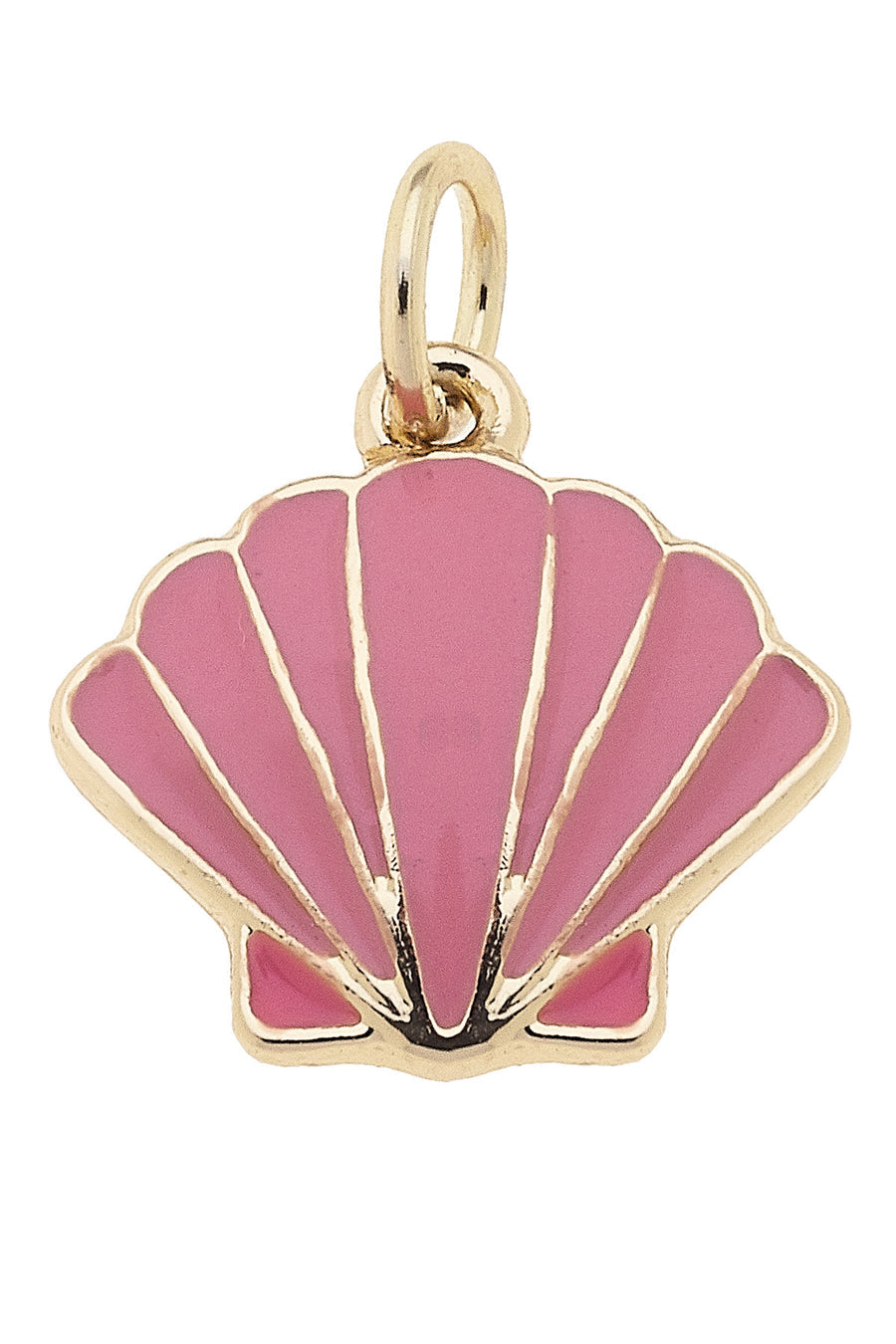 Enamel Clamshell Charm Light Pink