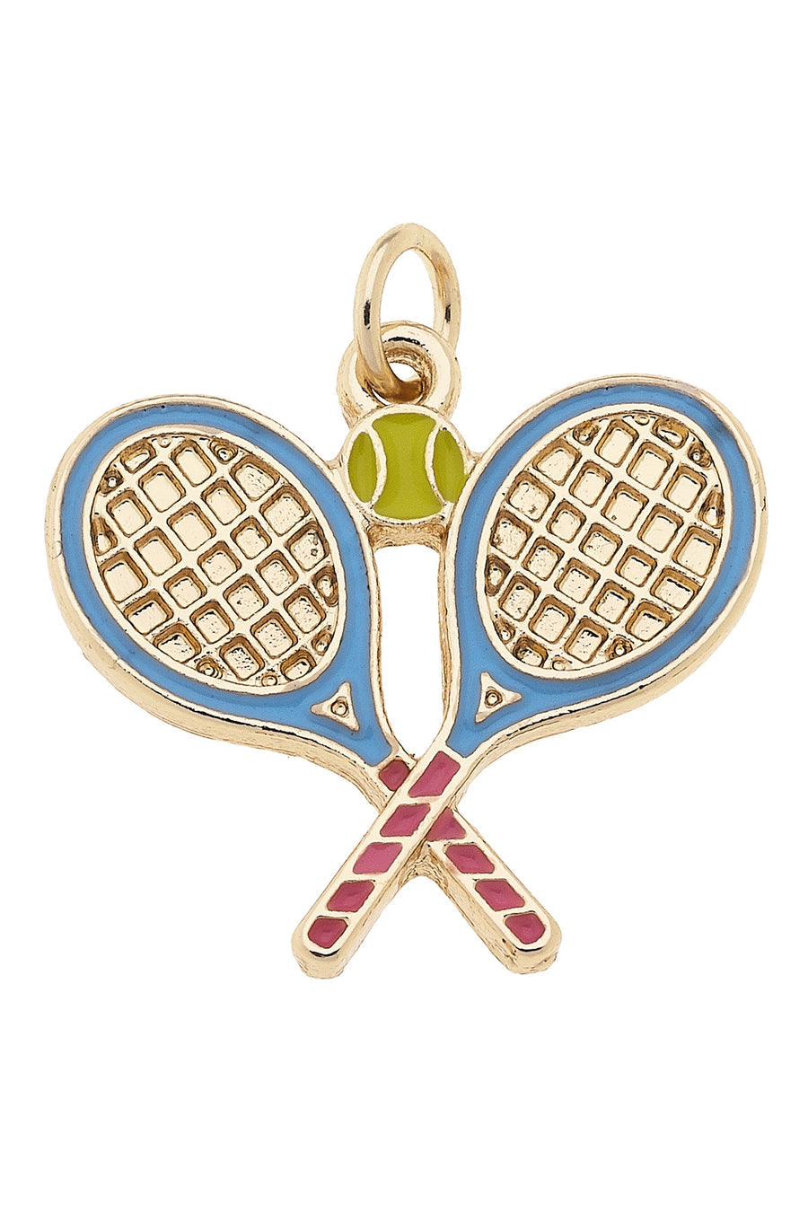 Tennis Doubles Enamel Charm Light Blue