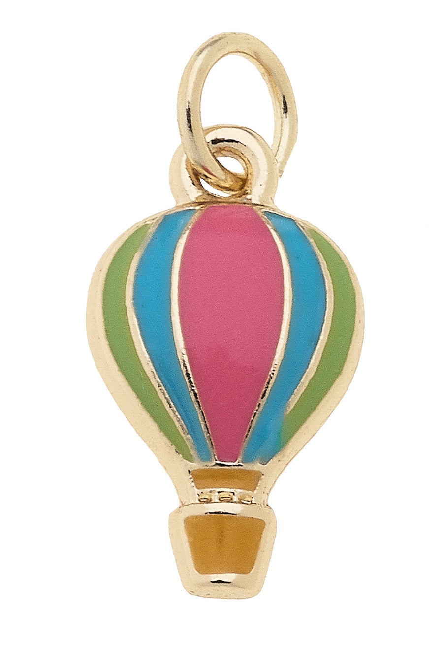 Rainbow Enamel Hot Air Balloon Charm Multi