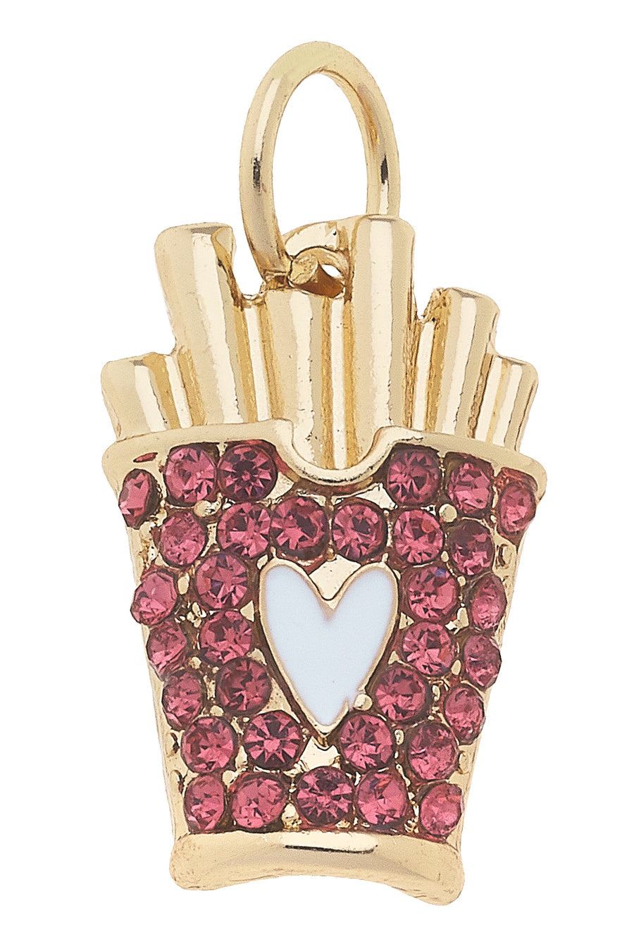 Pave French Fries Charm Pink