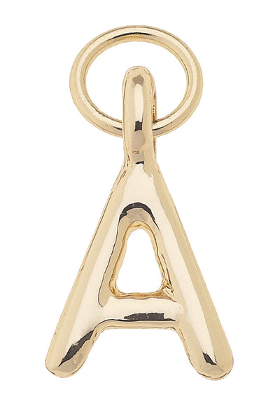 Mini Initial Charm Shiny Gold