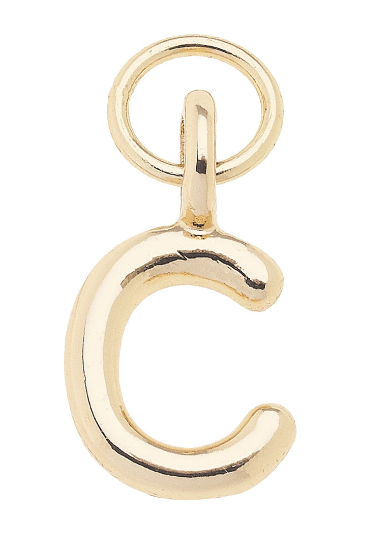 Mini Initial Charm Shiny Gold