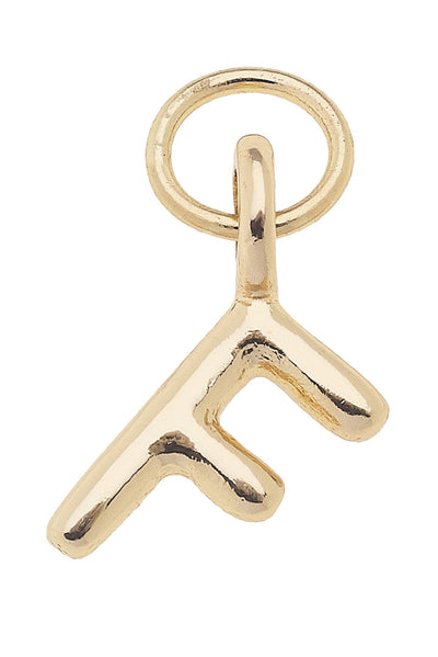 Mini Initial Charm Shiny Gold