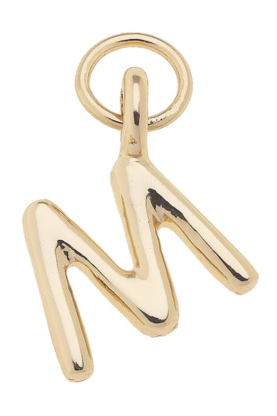 Mini Initial Charm Shiny Gold