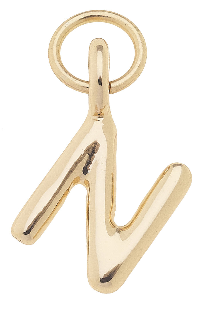 Mini Initial Charm Shiny Gold