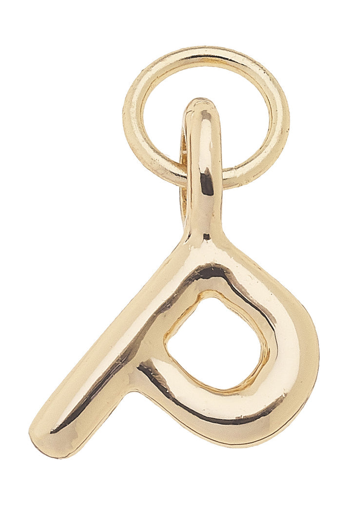 Mini Initial Charm Shiny Gold