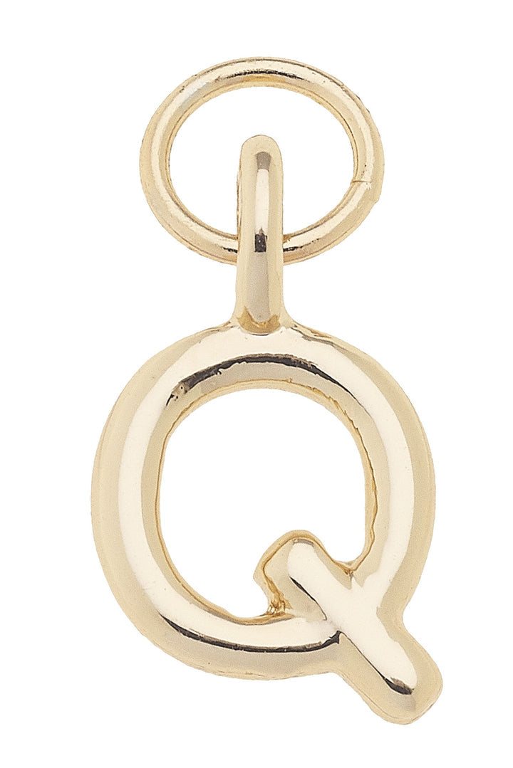 Mini Initial Charm Shiny Gold