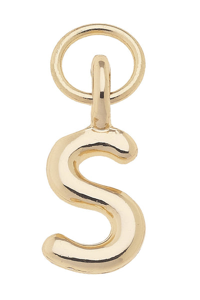Mini Initial Charm Shiny Gold