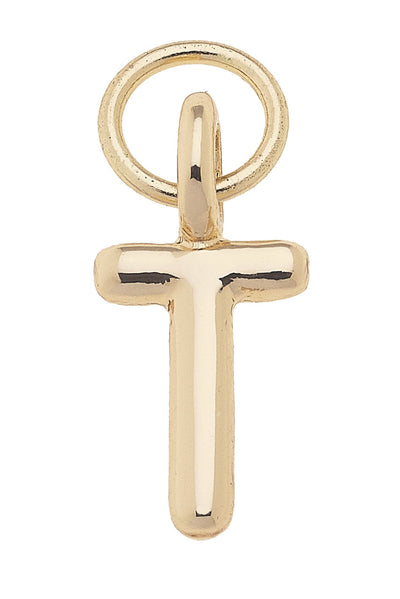 Mini Initial Charm Shiny Gold