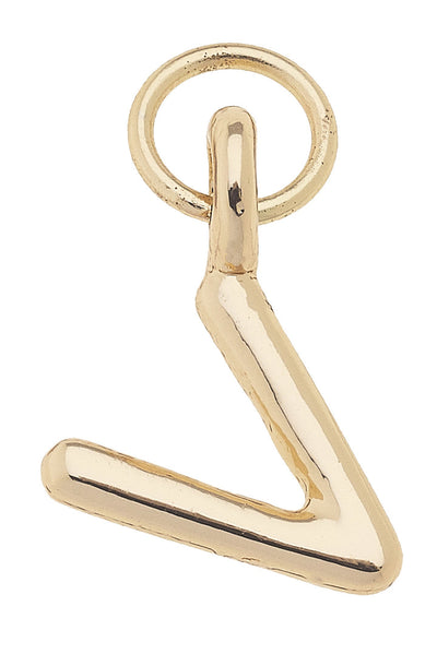 Mini Initial Charm Shiny Gold