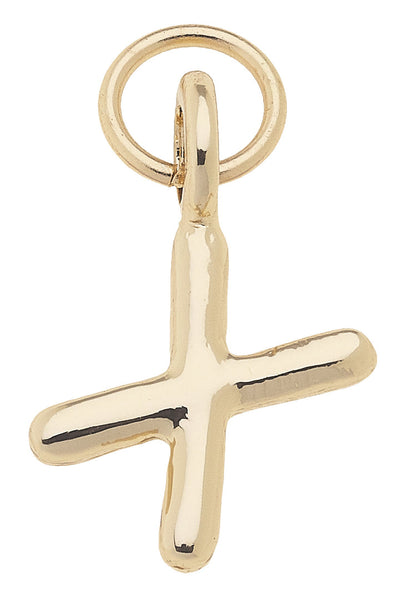 Mini Initial Charm Shiny Gold