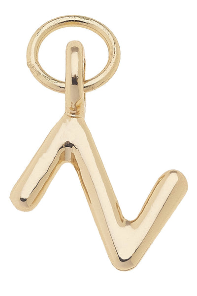 Mini Initial Charm Shiny Gold