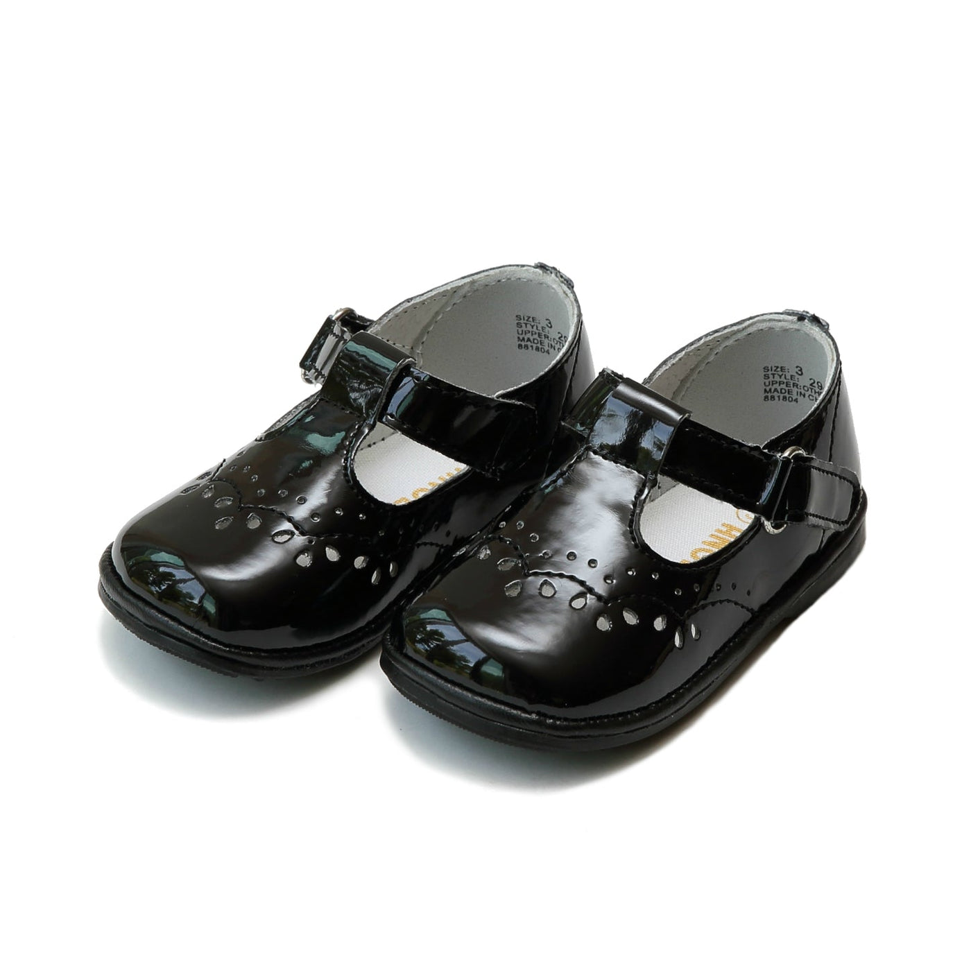 Birdie Toddler T Strap Patent Black