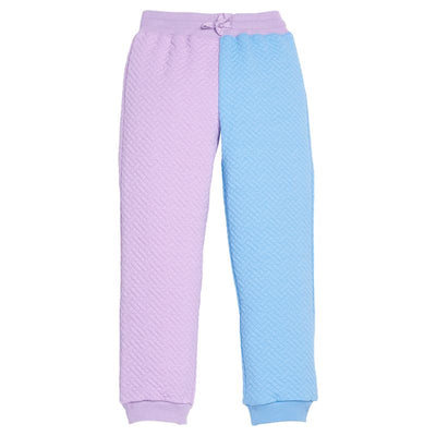 Color Block Jogger Lavender & Blue Quilted Trellis
