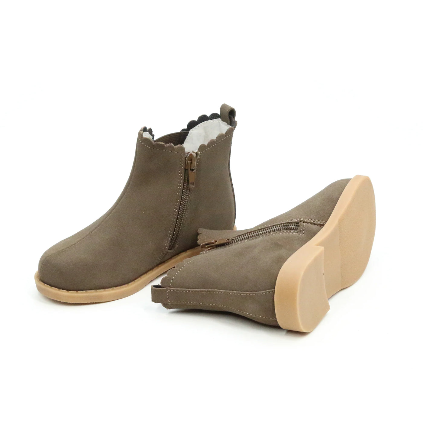 Nicola Scalloped Chelsea Boot Brown