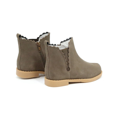 Nicola Scalloped Chelsea Boot Brown