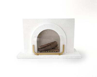 Gold Miniature Dollhouse Fireplace Accessory Set